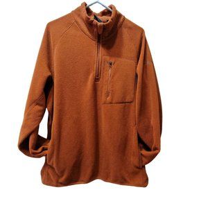 Field & Stream Men's Size XL Quarter Zip Fleece Sweater Fall Burnt Orange